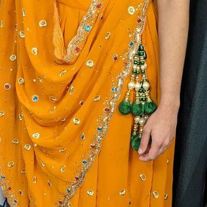 Elegant Festive piece with handiwork on entire border